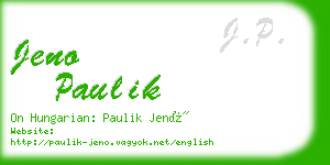 jeno paulik business card